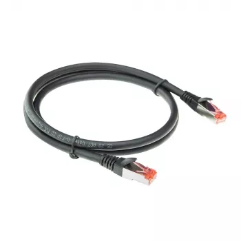 ACT Czarny 2 metry kabel krosowy CAT6A U/FTP PVC o wysokiej elastyczności nieplączący się z zaczepem z wtykami RJ45