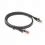 ACT czarny 3-metrowy kabel krosowy CAT6A U/FTP PVC o wysokiej elastyczności, odporny na splątanie, z bezpiecznymi wtykami RJ45