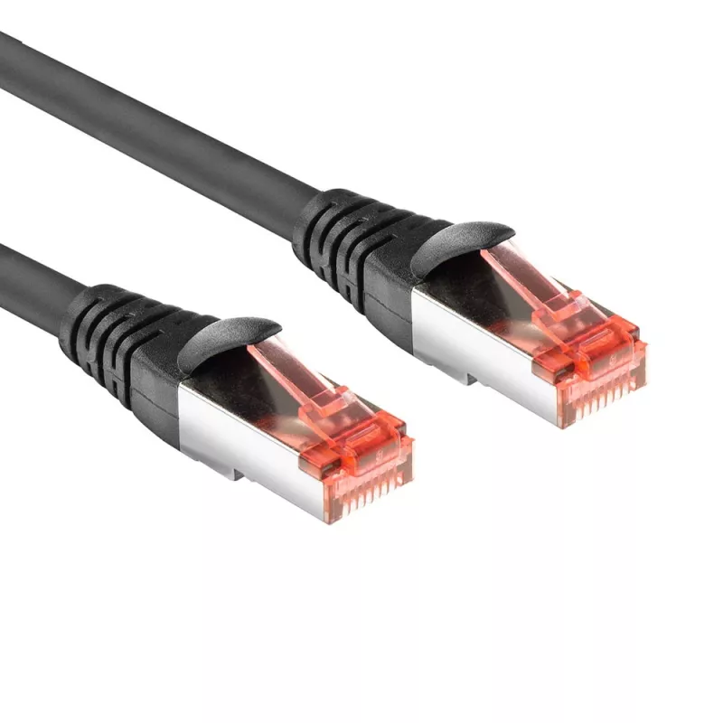 ACT czarny 3-metrowy kabel krosowy CAT6A U/FTP PVC o wysokiej elastyczności, odporny na splątanie, z bezpiecznymi wtykami RJ45