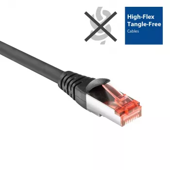 ACT Czarny 7 metrów kabel krosowy CAT6A U/FTP PVC o wysokiej elastyczności, nieplączący się, bezzaczepowy ze złączami RJ45