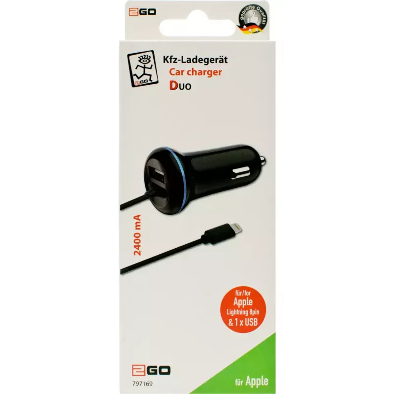 Ładowarka do urządzeń mobilnych 2GO 797169 Uniwersalna Czarna Gniazdo zapalniczki Samochodowa 12/24V
