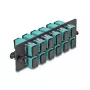 DeLOCK Panel adaptera światłowodowego SC Simplex OM4 12 portów Aqua