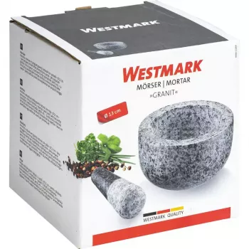Moździerz z tłuczkiem Westmark Granit Szary — Granit, Ø 13 cm, 131×131 mm