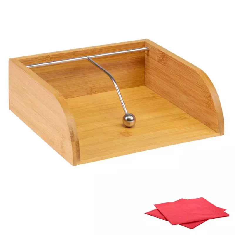 Serwetnik Westmark Tapas + Friends Wood, bambus i stal, 330×330 mm