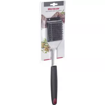 Szczotka do czyszczenia grilla zewnętrznego Westmark 15072280 — włosie ze stali nierdzewnej, uchwyt PP/TPE, 65×385×35 mm