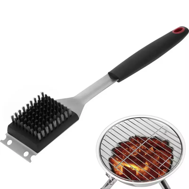 Szczotka do czyszczenia grilla zewnętrznego Westmark 15072280 — włosie ze stali nierdzewnej, uchwyt PP/TPE, 65×385×35 mm
