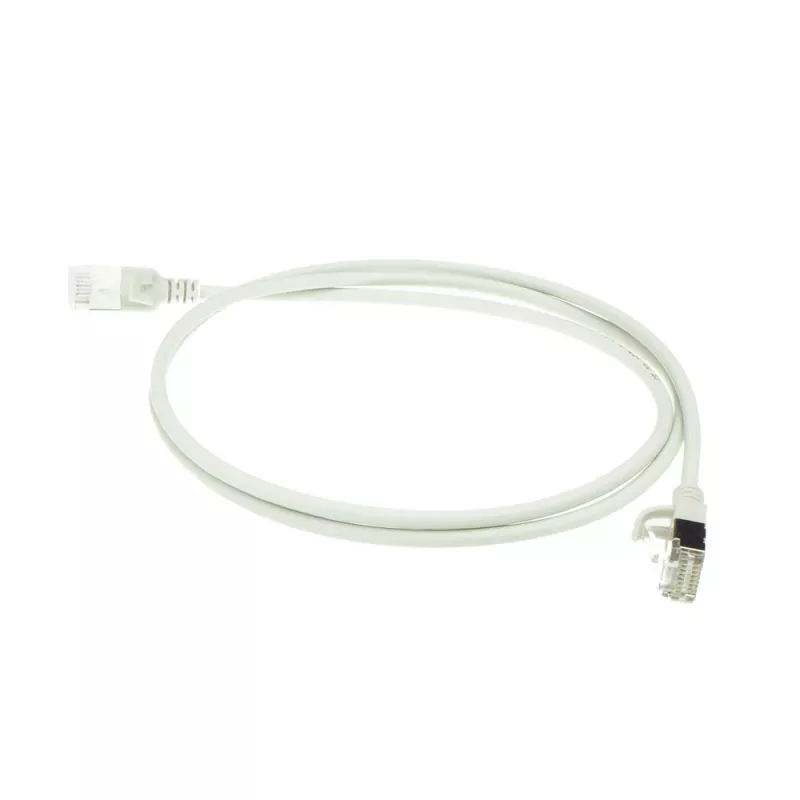 ACT szary 7-metrowy kabel krosowy LSZH U/FTP CAT6A slimline do centrum danych z zabezpieczeniem przed zaczepianiem ze złączami RJ45