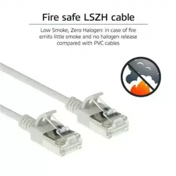 ACT Szary 10 metrów LSZH U/FTP CAT6A cienki patchcord do centrum danych z zabezpieczonymi wtyczkami RJ45