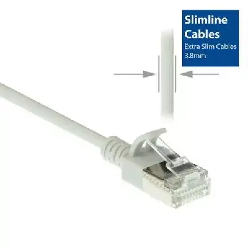 ACT Szary 10 metrów LSZH U/FTP CAT6A cienki patchcord do centrum danych z zabezpieczonymi wtyczkami RJ45