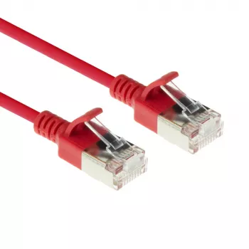 ACT Czerwony 7m LSZH U/FTP CAT6A cienki kabel krosowy do centrów danych z wtykami RJ45 bez zaczepów