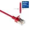 ACT Czerwony 7m LSZH U/FTP CAT6A cienki kabel krosowy do centrów danych z wtykami RJ45 bez zaczepów