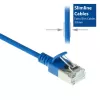 ACT niebieski 10 m LSZH U/FTP CAT6A cienki kabel krosowy do centrów danych z wtykami RJ45 bez zaczepów