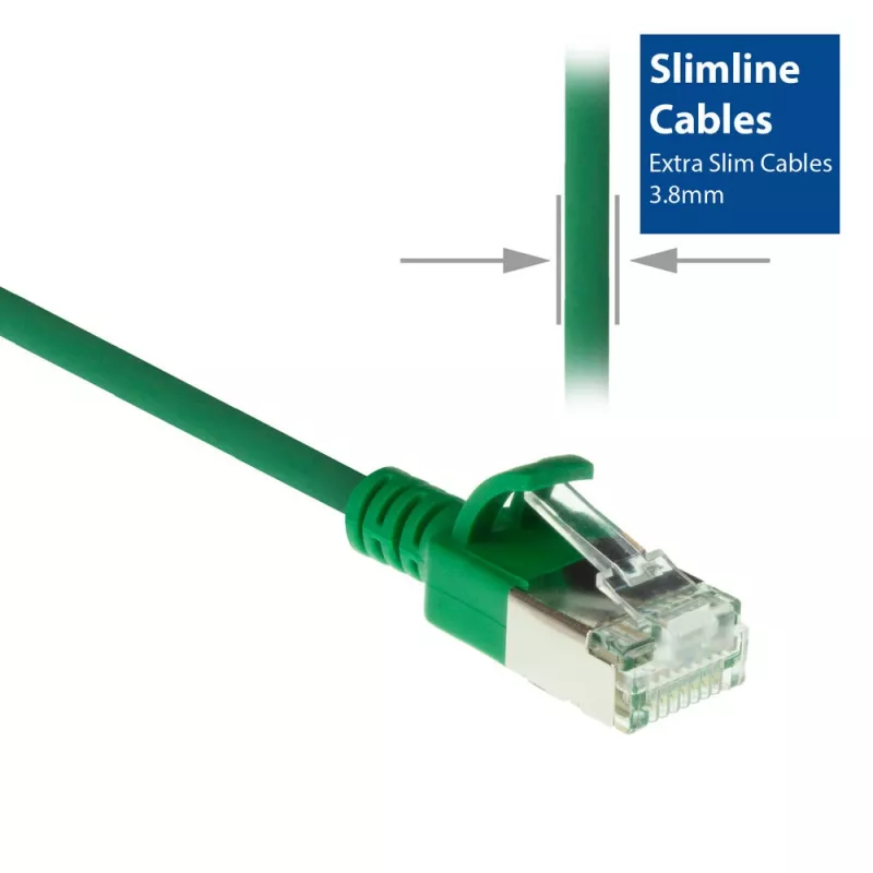 ACT zielony 7 metrów LSZH U/FTP CAT6A wąski kabel krosowy do centrum danych z wtykami RJ45