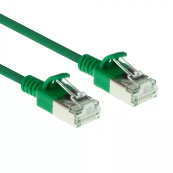 ACT Zielony 10 metrów LSZH U/FTP CAT6A cienki kabel krosowy do centrów danych z zatrzaskiem ze złączami RJ45