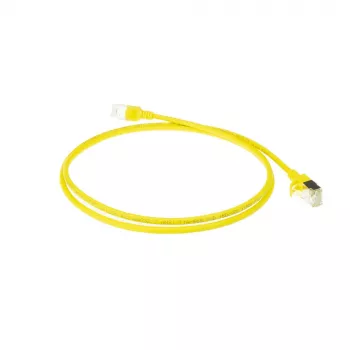 ACT żółty 7 m LSZH U/FTP CAT6A slimline patch kabel do centrum danych ze złączami RJ45 z zabezpieczeniem zatrzasku