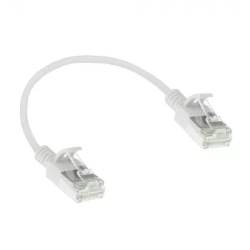 ACT biały 0,5 metra kabel krosowy LSZH U/FTP CAT6A do centrum danych, slimline, bez zaczepów, ze złączami RJ45