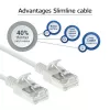 ACT biały 5-metrowy cienki kabel krosowy LSZH U/FTP CAT6A do centrów danych z wtykami RJ45 bez zaczepów
