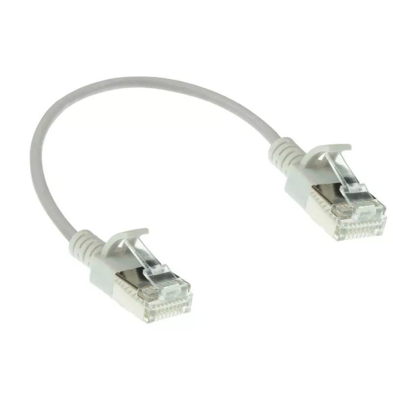 ACT szary 0,15 metra LSZH U/FTP CAT6A slimline patch kabel datacenter ze złączami RJ45