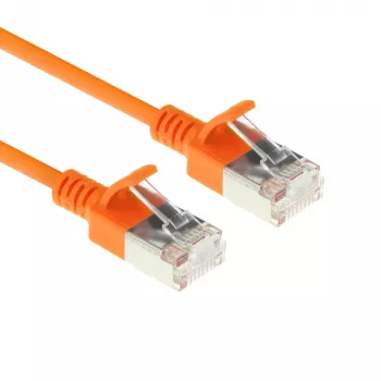 ACT Pomarańczowy 1 metr LSZH U/FTP CAT6A datacenter slimline patch kabel snagless ze złączami RJ45