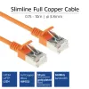 ACT Pomarańczowy 1 metr LSZH U/FTP CAT6A datacenter slimline patch kabel snagless ze złączami RJ45