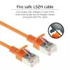 ACT Pomarańczowy 1 metr LSZH U/FTP CAT6A datacenter slimline patch kabel snagless ze złączami RJ45
