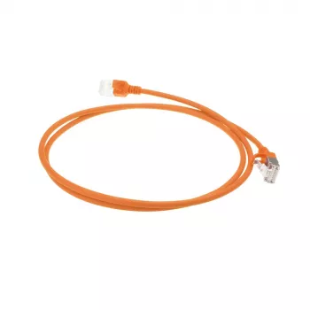 ACT Pomarańczowy 5 metrów LSZH U/FTP CAT6A cienki kabel krosowy do centrum danych z wtykami RJ45 bez zaczepu