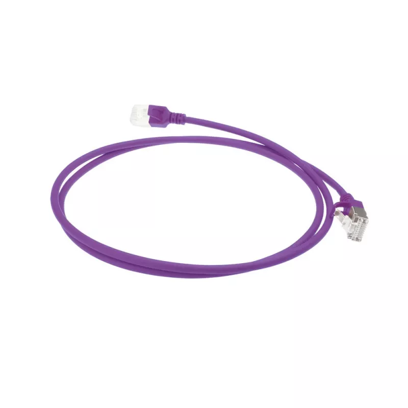 ACT Fioletowy 3-metrowy kabel krosowy LSZH U/FTP CAT6A slimline do centrów danych z wtykami RJ45