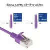 ACT Fioletowy kabel krosowy 1,5 metra LSZH U/FTP CAT6A do centrów danych slimline bezzatrzaskowy ze złączami RJ45
