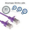 ACT Fioletowy kabel krosowy 1,5 metra LSZH U/FTP CAT6A do centrów danych slimline bezzatrzaskowy ze złączami RJ45