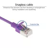 ACT Fioletowy kabel krosowy 1,5 metra LSZH U/FTP CAT6A do centrów danych slimline bezzatrzaskowy ze złączami RJ45