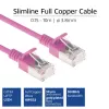 ACT różowy 1 metr LSZH U/FTP CAT6A Data Center Slimline Patch kabel snagless ze złączami RJ45
