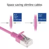 ACT różowy 1 metr LSZH U/FTP CAT6A Data Center Slimline Patch kabel snagless ze złączami RJ45