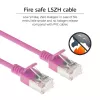 ACT różowy 2 metry LSZH U/FTP CAT6A cienki kabel krosowy do centrów danych z wtykami RJ45 bez zaczepów