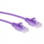 ACT fioletowy 7 metrów LSZH U/UTP CAT6 kabel krosowy do centrów danych slimline z zabezpieczonymi złączami RJ45