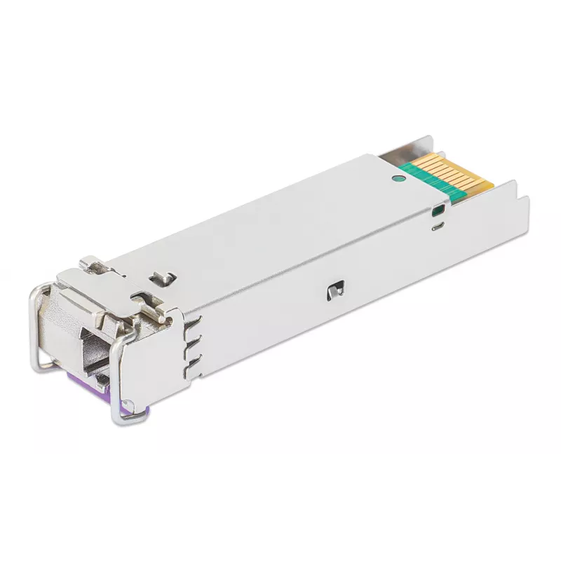 Intellinet Gigabit Fiber WDM Bi-Directional SFP Optical transceiver Module 1000Base-BX-U (LC) Single-Mode Port, 80 km (50 mi.), BiDi WDM (RX1550/TX1490), MSA-compliant for Maximum Compatibility, srebrny