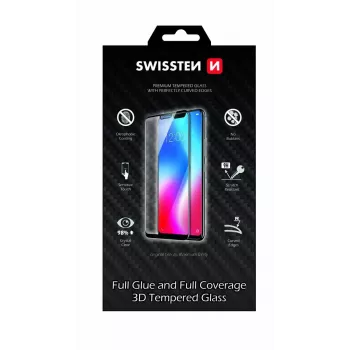 Hartowane szkło ochronne SWISSTEN 3D Full Glue do Samsung Galaxy S20 Ultra — pełne krycie, czarne