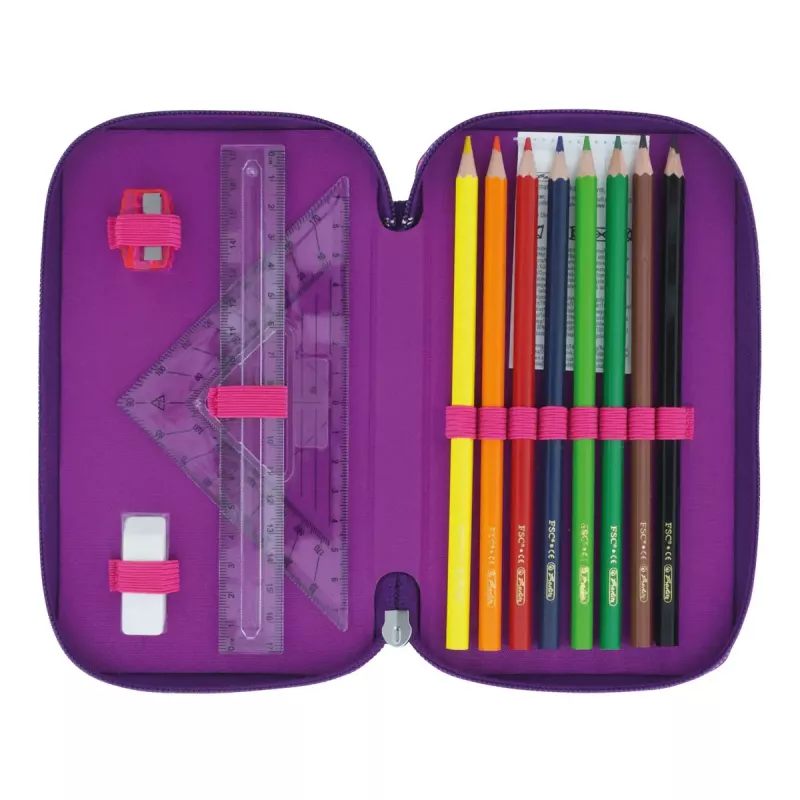 Herlitz TriCase Dip Dye 31 szt. Różowy Fioletowy Poliester 190x115x70 mm