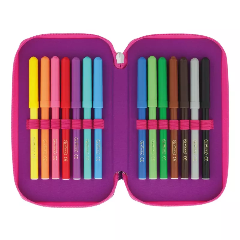 Herlitz TriCase Dip Dye 31 szt. Różowy Fioletowy Poliester 190x115x70 mm