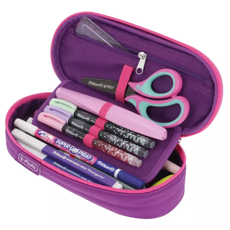 Piórnik Herlitz Dip Dye Soft Poliester Różowo-Fioletowy 215x95x60mm