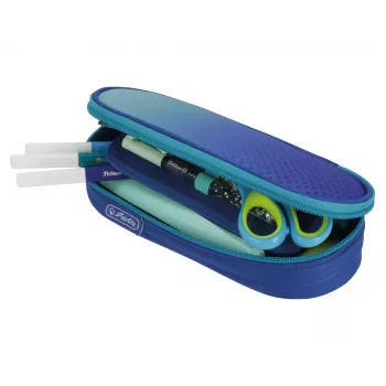 Herlitz Dip Dye Soft Pencil Case Poliester Niebieski Turkusowy 215x95x60mm