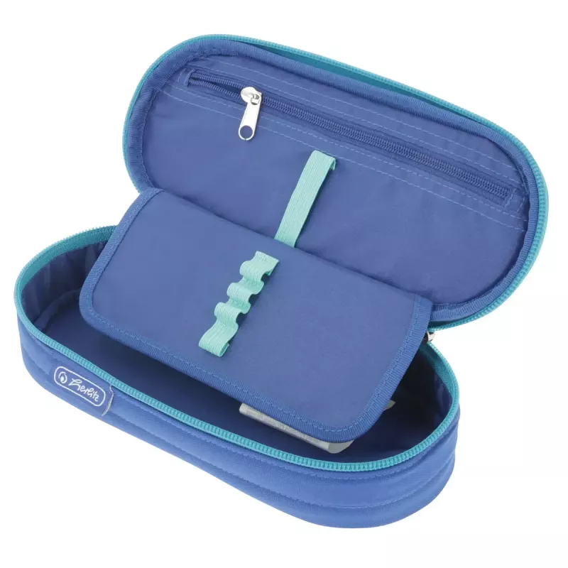 Herlitz Dip Dye Soft Pencil Case Poliester Niebieski Turkusowy 215x95x60mm