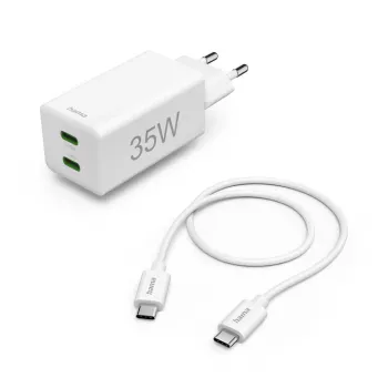 Hama 00125116 ładowarka do urządzeń mobilnych Power bank, Smartfon, Tablet Biały AC Szybkie ładowanie Wewnętrzna