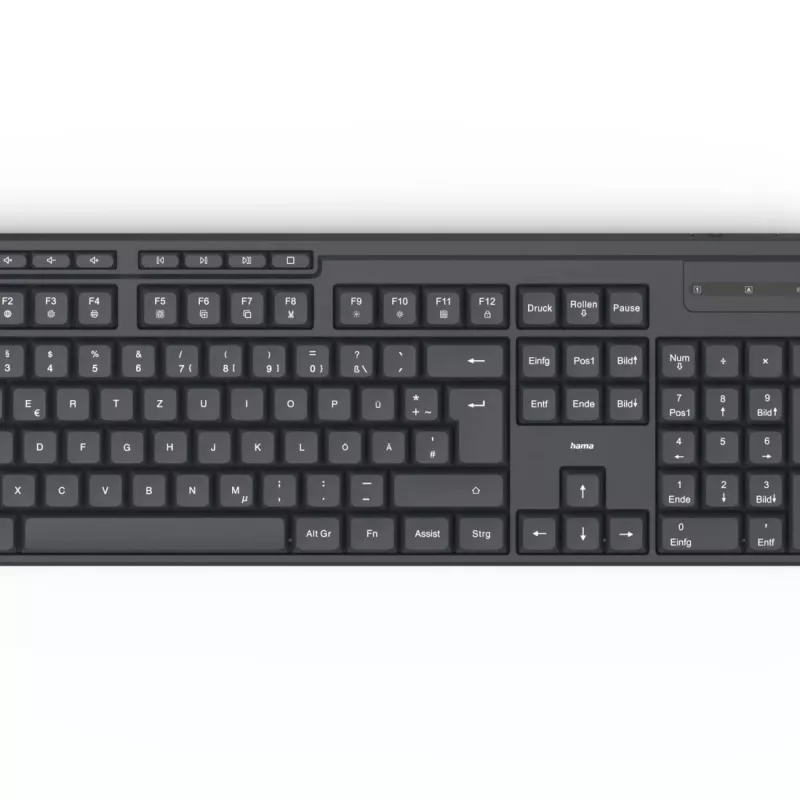 Hama WKM-200 klawiatura z myszą Dom/Biuro RF Wireless QWERTZ niemiecki czarny