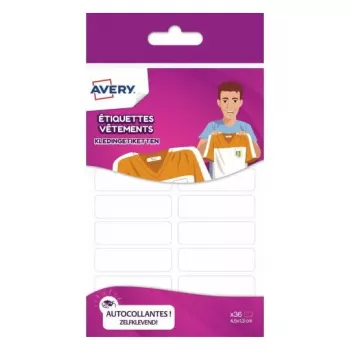 Avery ETVET36 etykieta samoprzylepna Prostokąt Trwały Biały 36 szt.