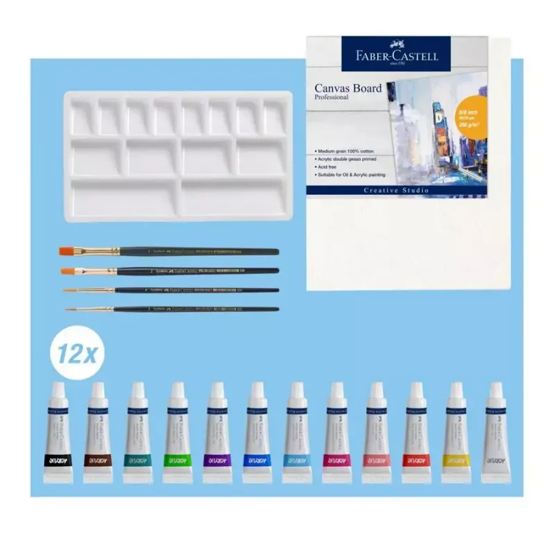 Acrylic Painting Set Faber-Castell Creative Studio 18 pcs Multi-colour