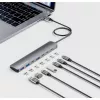 Hub/stacja dokująca Manhattan USB-C, Porty (x7): USB-A (x3) i USB-C (x4), z Power Delivery (PD) 100 W – wymaga zewnętrznej ładowarki USB-C (nie dołączono). Zasilany przez USB (nie wymaga zewnętrznego zasilacza), gdy PD nie jest używane, Aluminium