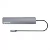 Hub/stacja dokująca Manhattan USB-C, Porty (x7): USB-A (x3) i USB-C (x4), z Power Delivery (PD) 100 W – wymaga zewnętrznej ładowarki USB-C (nie dołączono). Zasilany przez USB (nie wymaga zewnętrznego zasilacza), gdy PD nie jest używane, Aluminium