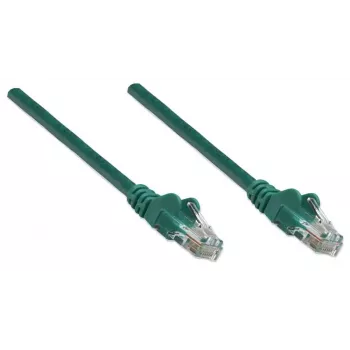 Kabel krosowy sieciowy Intellinet, Cat5e, 1 m, zielony, CCA, U/UTP, PVC, RJ45, pozłacane styki, bezzaczepowa osłona, odciążka, dożywotnia gwarancja