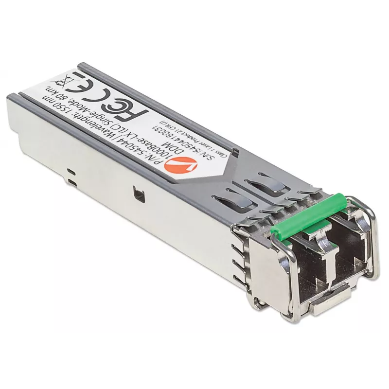 Intellinet transceiver Module Optical, Gigabit Fiber SFP, 1000Base-Lx (LC) Single-Mode Port, 80km, Wavelength 1550nm, MSA Compliant, Equivalent to Cisco GLC-ZX-SMD, Ethernet, Fibre, Three Year Warranty
