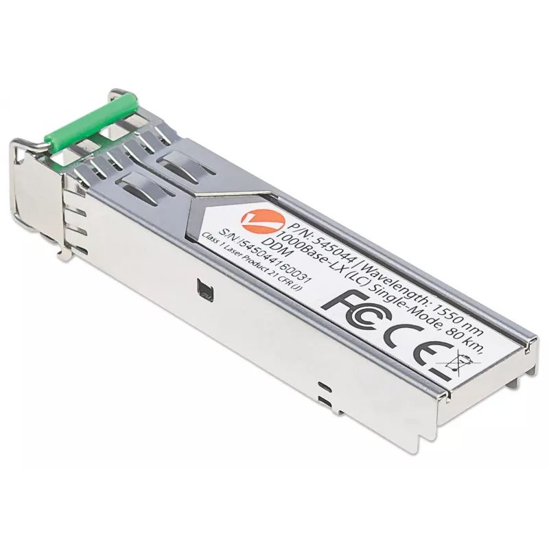 Intellinet transceiver Module Optical, Gigabit Fiber SFP, 1000Base-Lx (LC) Single-Mode Port, 80km, Wavelength 1550nm, MSA Compliant, Equivalent to Cisco GLC-ZX-SMD, Ethernet, Fibre, Three Year Warranty